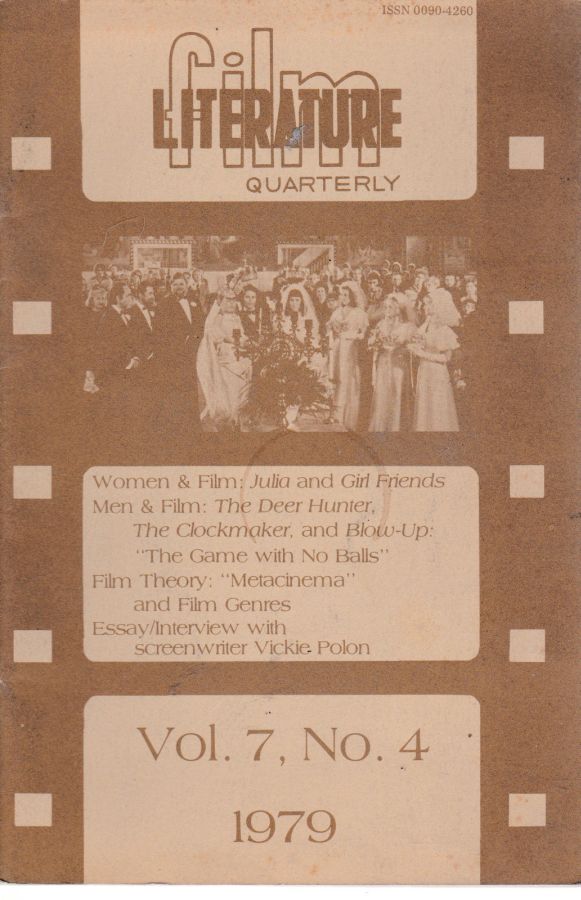 LITERATURE / FILM QUARTERLY magazine side cover Issue 28  Vol 7 # 4  1979